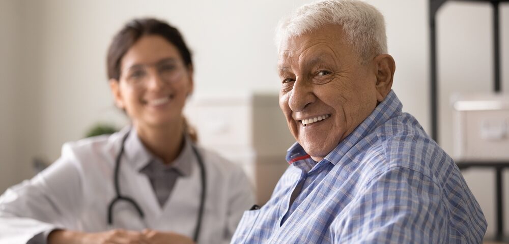 man at his first vein treatment in Bel Air MD