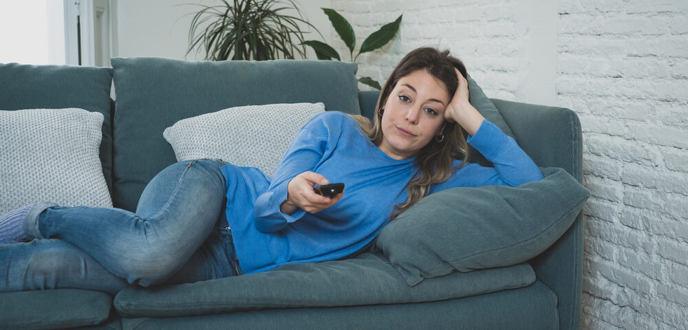 woman with a sedentary lifestyle and leg veins