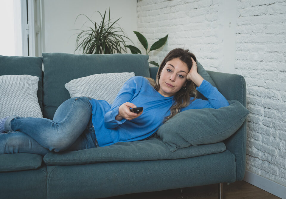 woman with a sedentary lifestyle and leg veins