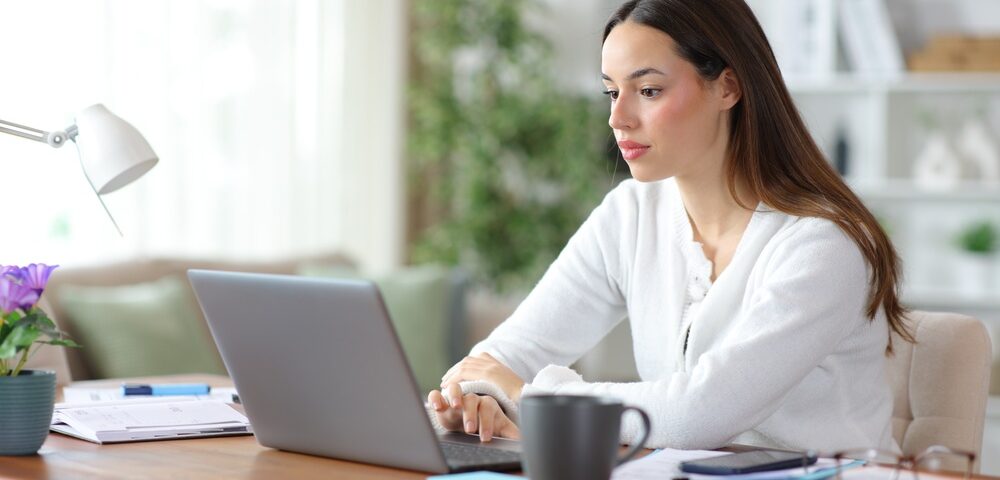 healthy and active woman researching spider veins