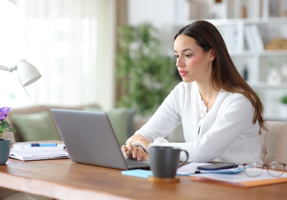 healthy and active woman researching spider veins