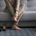 legs feel heavy for woman at the end of the day