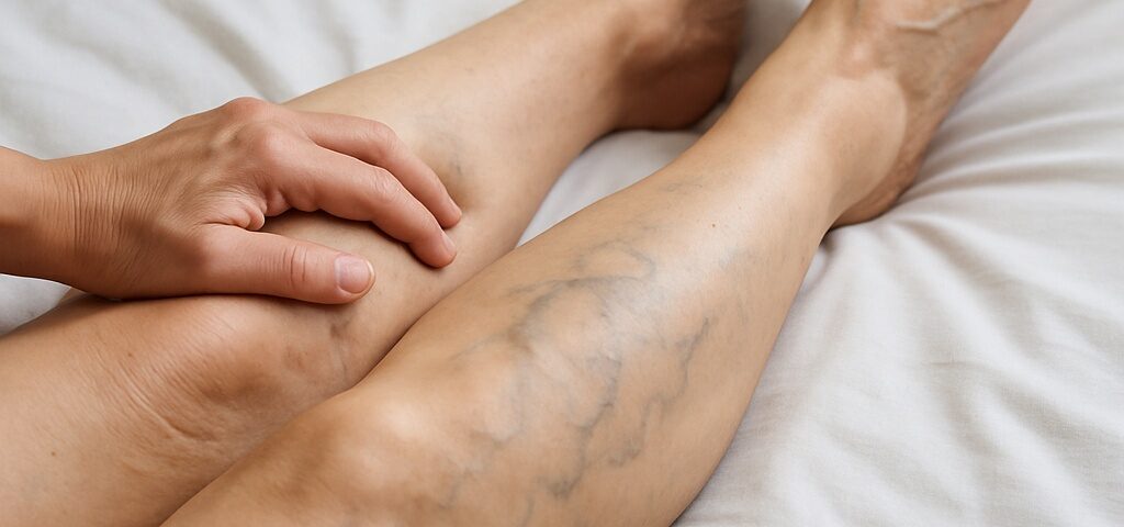 woman getting more and more spider veins